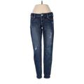 Express Jeans Jeans - Low Rise: Blue Bottoms - Women's Size 2 - Dark Wash