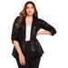 Plus Size Women's Sequin Blazer by June+Vie in Black (Size 14/16)