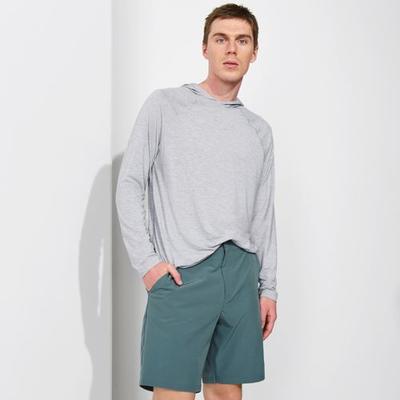 Shoreline Swim Shorts - Unlined, Men, size: 32-34, regular, Green, Spandex/Polyester, by Lands' End