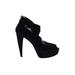 Bruno Magli Heels: Black Print Shoes - Women's Size 39.5 - Peep Toe