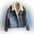 Zara Jackets & Coats | Gently Worn Girls Sherpa Jean Jacket | Color: Blue/White | Size: 9