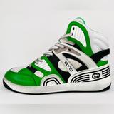 Gucci Shoes | Gucci Basket Distressed Basketball Demetra Men Sneakers G 11 - Us 11.5 - Eu 45 | Color: Black/Green | Size: 11.5