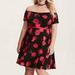 Torrid Dresses | 1x Plus Size Beautiful Torrid Dark Floral Off Shoulder Skater Dress Black | Color: Black/Pink | Size: 1x