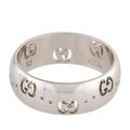 Gucci Jewelry | Gucci 18k White Gold Icon Gg Cutout Band Ring | Color: Gold/Red/White | Size: 4.75