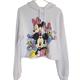 Disney Tops | Disney Women's Size Medium Mickey And Friends Raw Hem Cropped Hoodie White | Color: White | Size: M