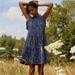 Anthropologie Dresses | Anthropologie Jenee Tiered Tunic Dress Blue Animal Print Denim Size Medium | Color: Blue | Size: M