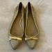 Kate Spade Shoes | Kate Spade Metallic Pointed Toe Bow Flats | Color: Gold | Size: 7.5