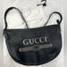 Gucci Bags | Gucci Grained Calfskin Logo Half Moon Hobo In Black | Color: Black | Size: Os