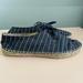 J. Crew Shoes | New J.Crew Lace Up Espadrilles Navy And Green Stripe Made In Spain Size 9 | Color: Blue/Green | Size: 9
