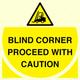 Schild "Blind Corner Proceed with Caution", 300 x 300 mm, S30