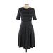 Karl Lagerfeld Paris Casual Dress - A-Line: Gray Tweed Dresses - Women's Size 8