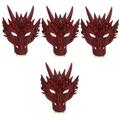 SAFIGLE 4pcs Dragon Green Decor Masquerade Ball Decorations Dragon Horns Half Halloween Dragon for Kids Halloween Scary Adult Clothing Set Pu Red Cosplay 3d