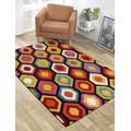 Lord of Rugs Quality Handcarved Geometric Design Rainbow Multi Coloured Rug Marco Multi Small 80x150 cm (2'6"x5')