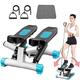 Mini Steppers for Exercise Machine with Power Ropes, Home Steppers for Exercise Workout with LCD Display (Blue)