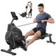 YOLEO Magnetic Rowing Machine for Home Gym, Silent Indoor Rower with Magnetic Braking System, 16 Resistance Levels, Double Aluminium Slider & Smart LCD Monitor