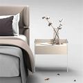 Silcryal Small Bedside Table For Bedroom, Light Luxury Nightstand With 1 Drawers, Modern Minimalist Bedside Cabinet Wood Chest Of Drawers Acrylic Material 47.5X40X48.5CM(Color:Beige) Dignified vision