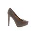 BCBGeneration Heels: Gray Animal Print Shoes - Women's Size 7 1/2 - Round Toe