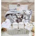 New Baby Gift Newborn Unisex hamper basket,Hamper for Baby Showers, Presents for New Parents, Baby Reveal Gifts, New Baby Hampers, Baby Shower Hamper Basket, Neutral Baby Shower Gifts