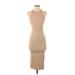 Zara Casual Dress - Bodycon Crew Neck Sleeveless: Tan Solid Dresses - Women's Size Small