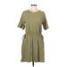 Old Navy Casual Dress Crew Neck Short sleeves: Green Print Dresses - Women's Size Medium