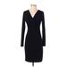 Elie Tahari Casual Dress - Sheath V-Neck Long sleeves: Black Print Dresses - Women's Size 4