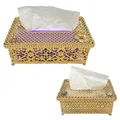 Boîte à mouchoirs en maille de fer porte-mouchoirs de luxe grille de fer créative décor de boîte