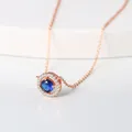 ZHOUYANG pendentifs collier pour femmes rétro bleu Zircon Rose or couleur tour de cou chaîne