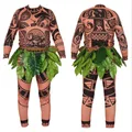 Costume d'Halloween Moana Maui pour Adultes et Enfants Cosplay Robe de Tatouage Tenue de