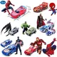 Disney-Modèle de voiture de course Spiderman pour garçon figurine d'action d'anime camion