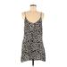 Brandy Melville Casual Dress - Shift Scoop Neck Sleeveless: Black Floral Dresses