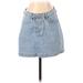 Kendall & Kylie Denim A-Line Skirt Mini: Blue Solid Bottoms - Women's Size 27