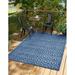 Blue/Navy Rectangle 9' x 12' Area Rug - Langley Street® Heckstall Geometric Navy Blue Indoor/Outdoor Area Rug Polypropylene | Wayfair