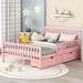 Red Barrel Studio® Greber Platform Storage Bed Wood in Pink | 35.4 H x 57.5 W x 77.4 D in | Wayfair EF9CE426D1064235AB98F4E3CBF45C04