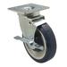 Focus FPCST355 Universal Plate Caster Set w/ Brake, 250 lb Capacity, 5" Diameter, Stainless Steel