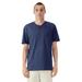 American Apparel 2004CVC CVC Henley T-Shirt in Heather Indigo size Small | Cotton/Polyester Blend