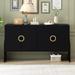 Modern Style Four-Door Storage Cabinet with Adjustable Shelf, Buffet Sideboard Cabinet with Semicircular Metal Handle