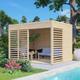 Garden Lounge 2 Wooden Summer House Log Cabin Gazebo Studio Natural - Rowlinson