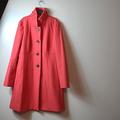 J. Crew Jackets & Coats | J. Crew Wool Uptown Dresscoat With Ruffle Stand-Up Collar. Size 10 Coral. | Color: Red | Size: 10