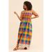 Anthropologie Dresses | Anthropologie By Payal Jain Check Maxi Dress Plus | Color: Blue/Orange | Size: 3x