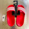 Adidas Shoes | Adidas Adilette Cloudfoam Men's Red Slip-On Shower Slides Us Sz 9 | Color: Red | Size: 10