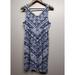 Athleta Dresses | Athleta Mini Dress Women Size M Blue Sleeveless V-Neck Stretch Micro Modal | Color: Blue/White | Size: M