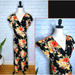 Anthropologie Dresses | Anthropologie Dark Floral Wrap Midi "Home Spun Romance" Dress Black L 10 12 | Color: Black/Orange | Size: L