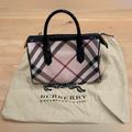 Burberry Bags | Burberry Beige/Black Nova Check Leather Boston Bowling/ Speedy Bag With Dust Bag | Color: Black | Size: Os