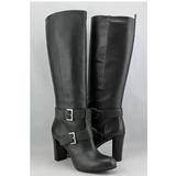 Nine West Shoes | Nine West 8.5 Women's Shoes Nine West Skylight Wide Leather Knee High Boots | Color: Gray | Size: 8.5