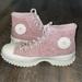 Converse Shoes | Converse Chuck Taylor All Star Lugged 2.0 High 'Striped Knit - Stone Mauve | Color: Pink/White | Size: 10.5