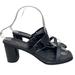 Gucci Shoes | Gucci Black Leather Double Strap Block Heel Slides Sandals Women’s Size 7.5 | Color: Black/Silver | Size: 7.5