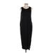 Lulus Casual Dress - Midi Scoop Neck Sleeveless: Black Solid Dresses - Women's Size Small