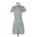 Forever 21 Casual Dress - Mini: Green Leopard Print Dresses - Women's Size Small