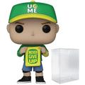 POP WWE: John Cena (Never Give Up) Funko Vinyl Figure (Bundled with Compatible Box Protector Case), Multicolor, 3.75 inches
