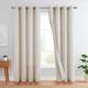 TOPICK Linen Striped Curtains Grey Stripes Curtains with Eyelets Ticking Stripes Pattern Linen Look Curtains Light Filtering for Living Room Pinstripe Curtain Opaque 2 Pieces 130 x 245 cm